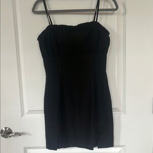 princess polly black dress white bow Kesy Bow Tie Mini Dress | Black | Womens